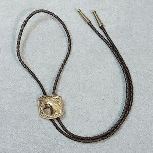 Vintage 90s Western Horse Mens Bolo Tie